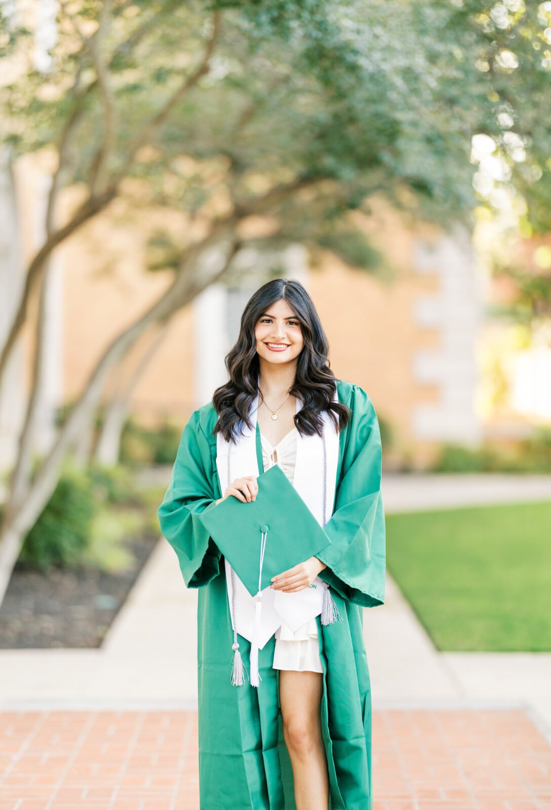 UNT Senior pictures with Cap & Gown
