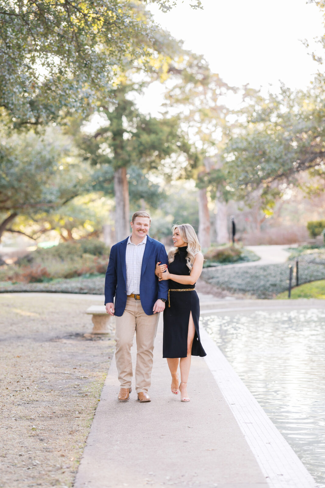 Dallas engagement photos at Flippen Park after proposal.