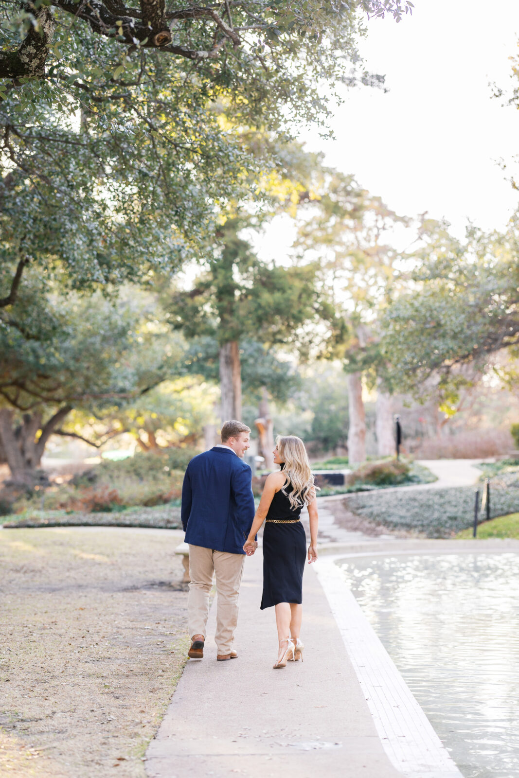 Dallas engagement photos at Flippen Park after proposal.