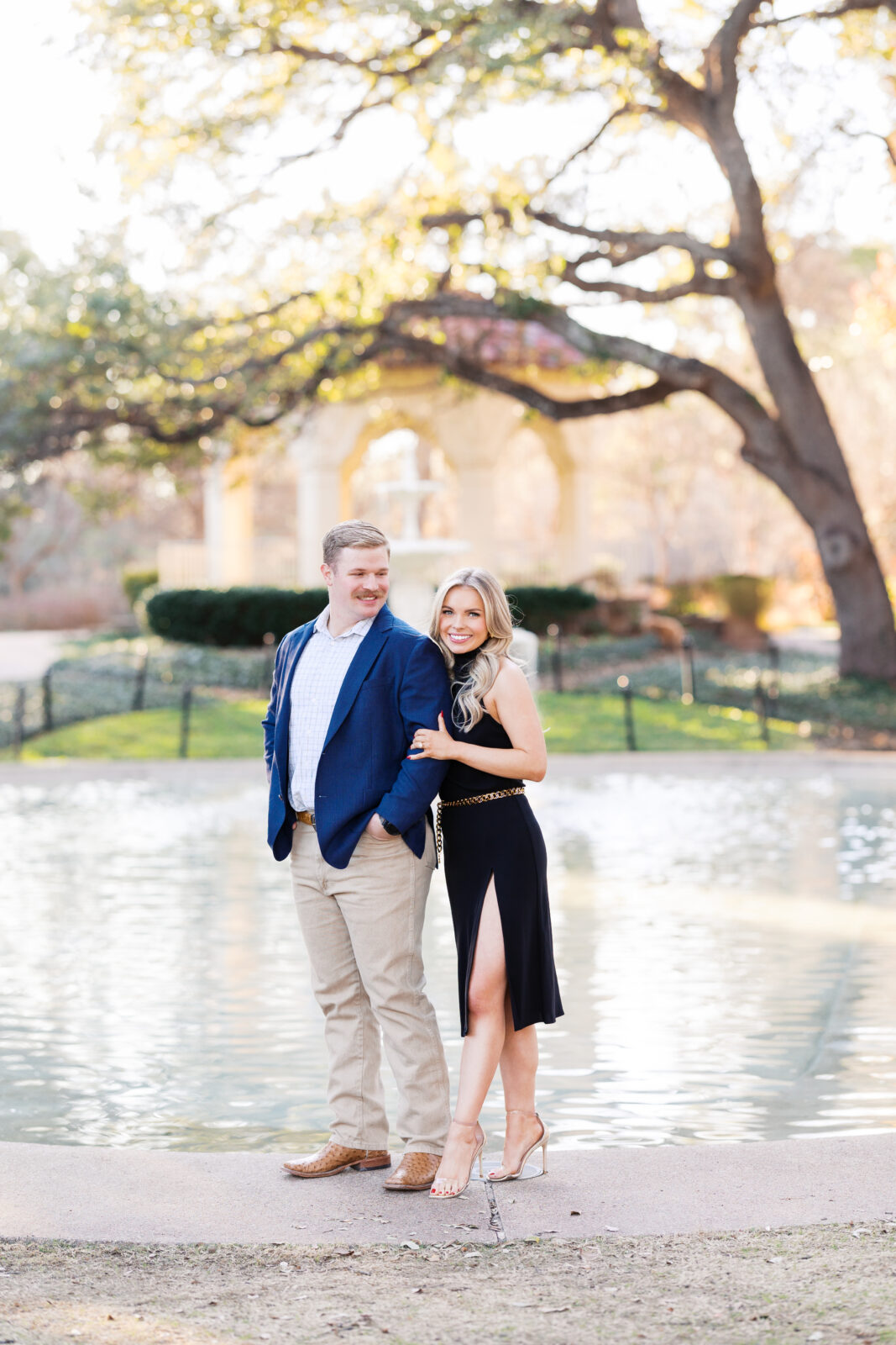 Dallas engagement photos at Flippen Park after proposal.