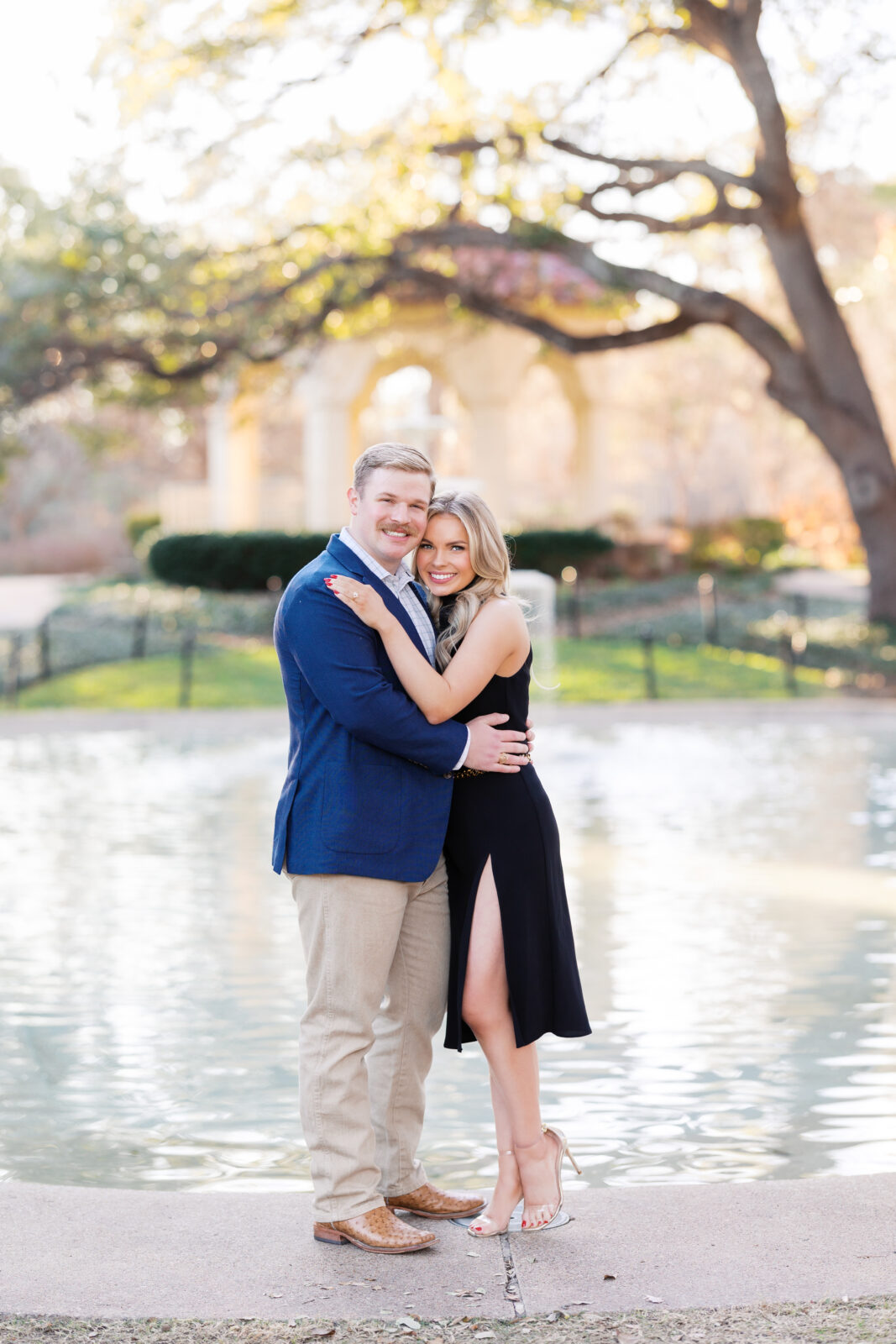 Dallas engagement photos at Flippen Park after proposal.