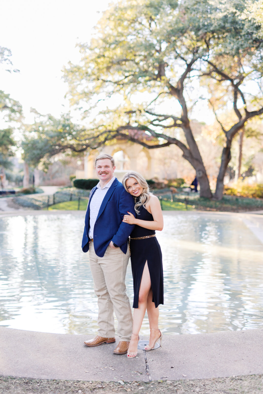 Dallas engagement photos at Flippen Park after proposal.