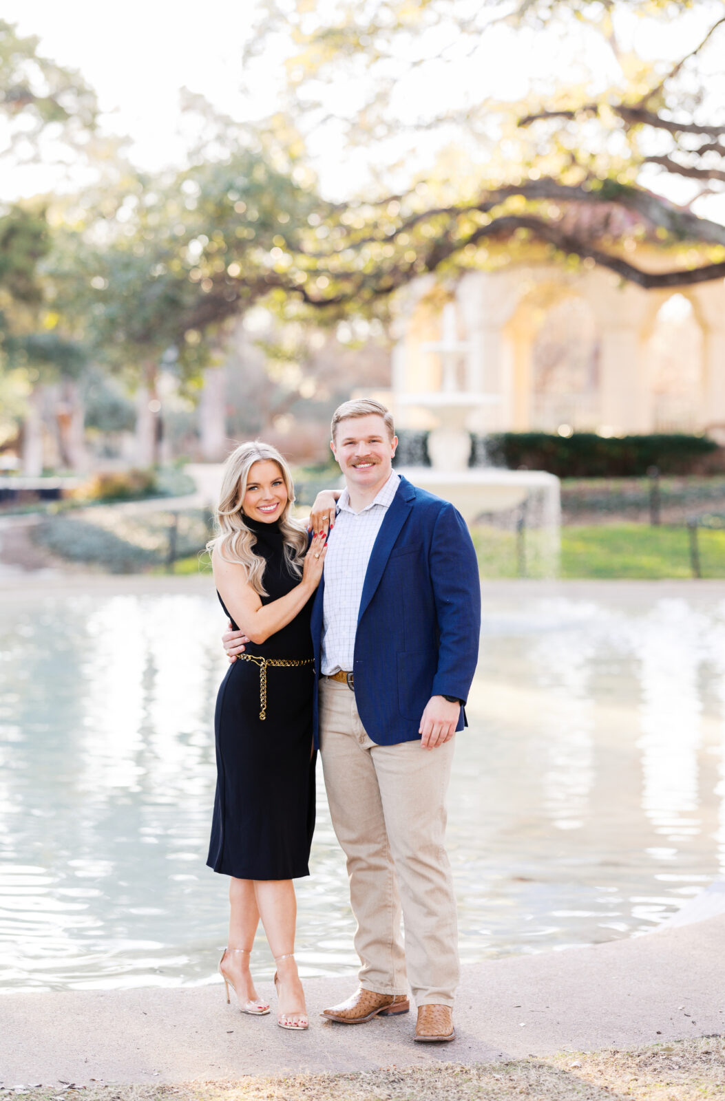 Dallas engagement photos at Flippen Park after proposal.