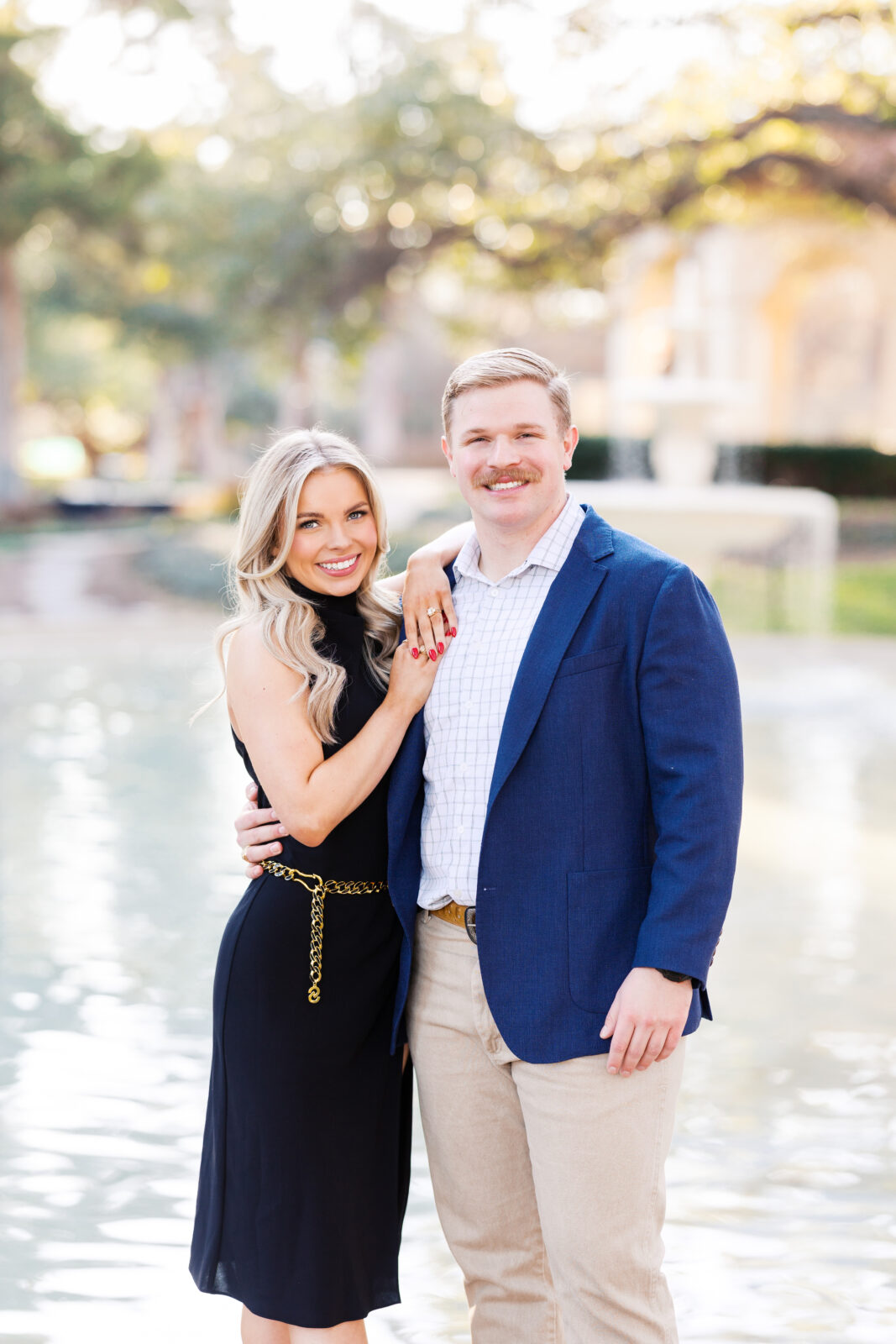 Dallas engagement photos at Flippen Park after proposal.