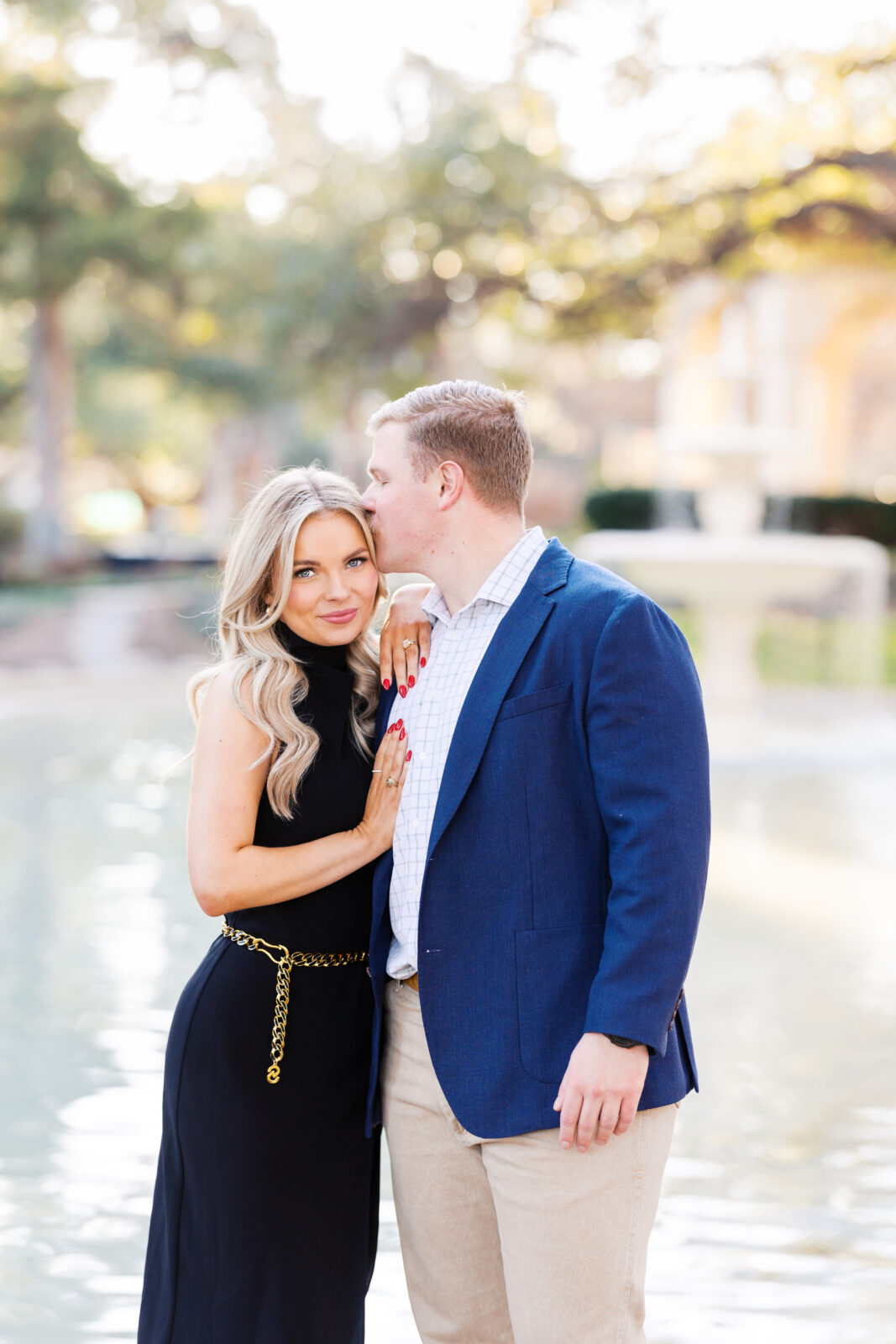 Dallas engagement photos at Flippen Park after proposal.